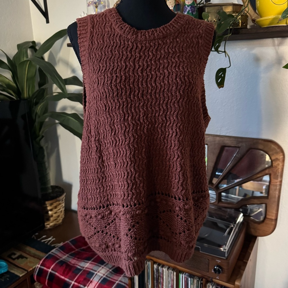 Universal Thread Brown Chunky Knit Sleeveless Top